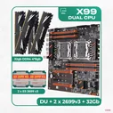 Комплект материнской платы X99: ZX-DU99D4 + 2 x Xeon E5 2699v3 + DDR4 32Гб Atermiter 2666Mhz 4х8Гб