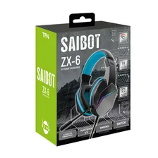 Игровые наушники TFN Saibot ZX-6 blue (TFN-GM-HS-ZX-6BL), синий, черный